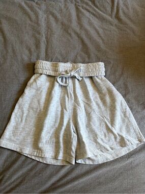 Garage Light Gray High-Waist Drawstring Shorts